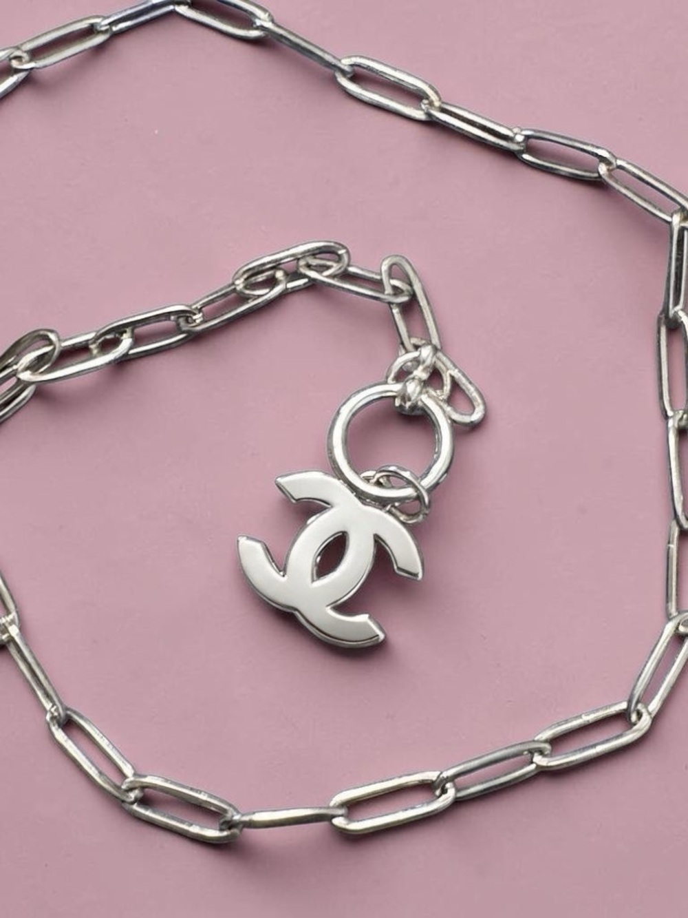 Upcycled Authentic Chanel  zipper pull on chain Designer Charm